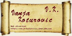 Vanja Koturović vizit kartica